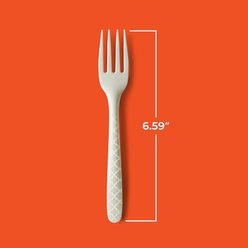 Hefty ECOSAVE Compostable Forks, Disposable Forks for BBQs, Tailgates, Camping, Parties, and More, Strong and Durable Construction, Sustainable Design, 24 Count - Image 3