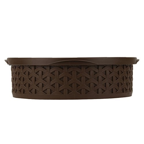 Jaypee Plus Spice Souk Knitted Pattren 7 compartment Air Tight Kitchen Organizer Round Masala Dabba | Spice Box | Spice Jar with Spoon for Kitchen, Brown - Image 4