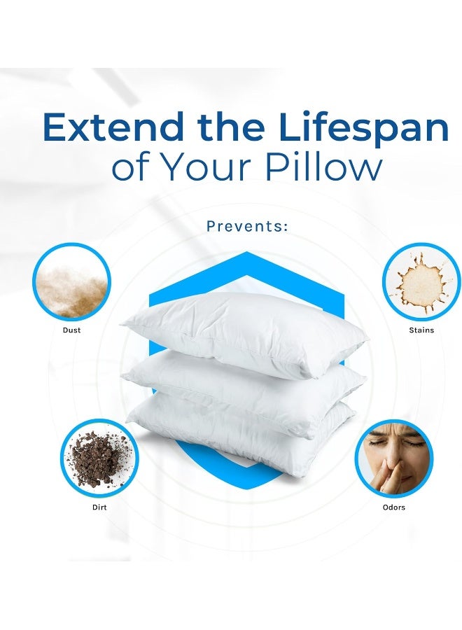 Hygea Natural Set of 2 Pillow Protectors - Water Resistant - Premium Zippered Pillow Covers - Image 4