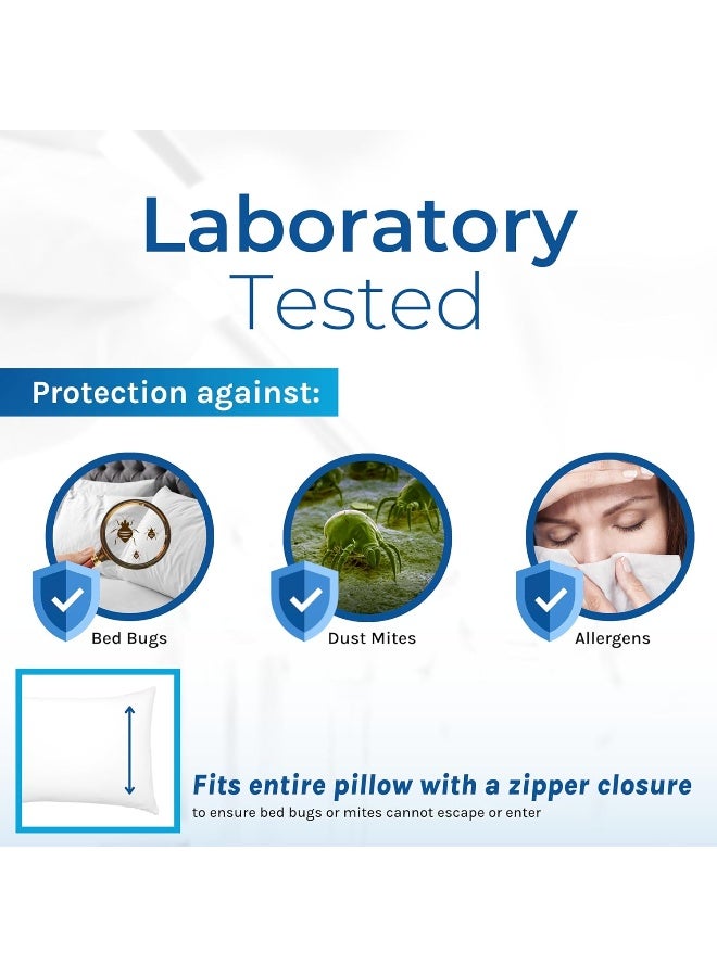 Hygea Natural Set of 2 Pillow Protectors - Water Resistant - Premium Zippered Pillow Covers - Image 3