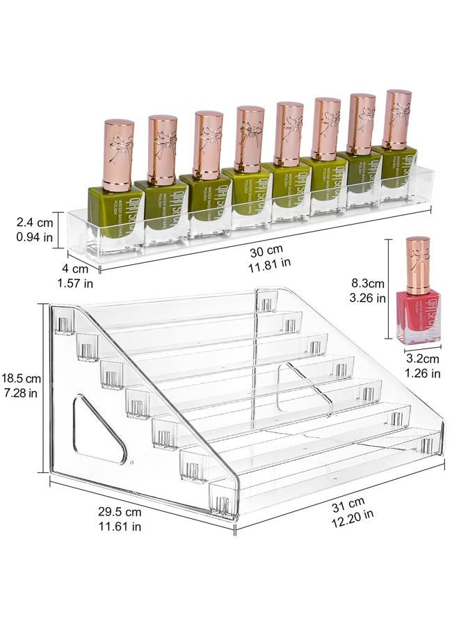 JessLab Nail Polish Organizer Sunglass Organizer, 84 Bottles of 7 Layers Acrylic Display Rack Eyeglasses Storage Essential Oil Holder Cosmetic Display Case Sunglasses Eyewear Shelf Tray  - Image 2