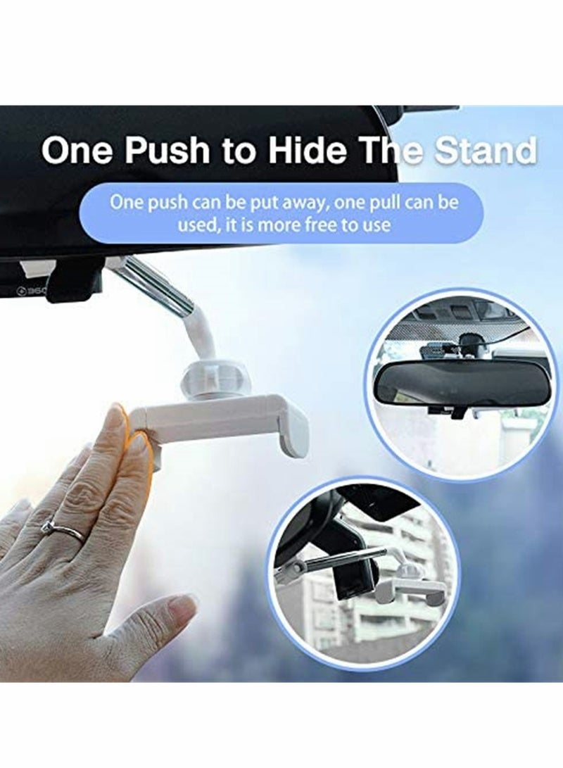 Universal 360° Rearview Mirror Phone Holder for 4-6.1 Inch Smartphones Easy Clip Mounting for Safe Driving - Image 3