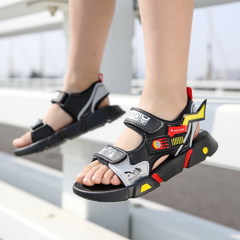 Children'S Sandals Men'S 2023 Beach Shoes Large Children'S Soft Bottom Cartoon Casual Students Boys Cool - Image 3
