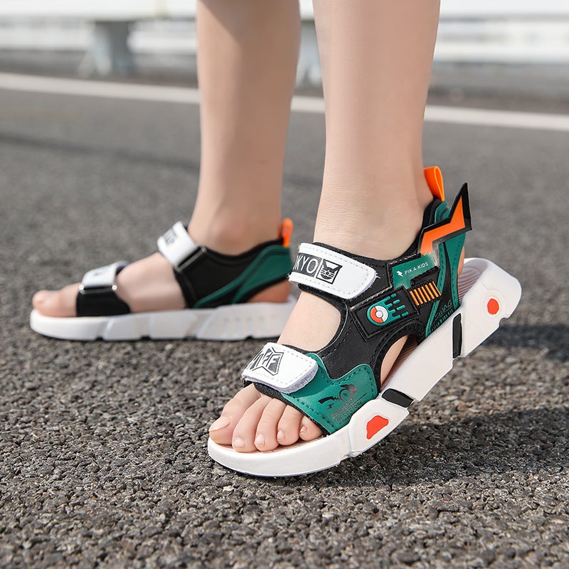 Children'S Sandals Men'S 2023 Beach Shoes Large Children'S Soft Bottom Cartoon Casual Students Boys Cool - Image 4
