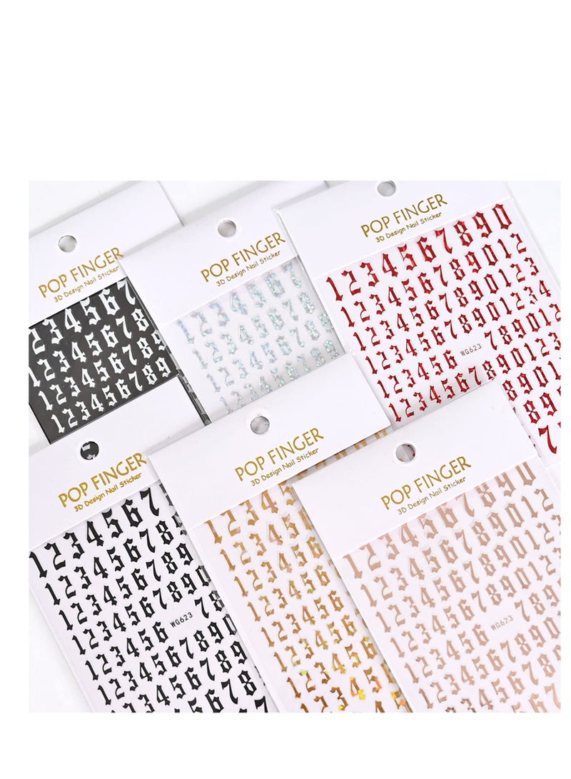 3D Laser Nail Art Stickers - 6 Colors, 2 Sheets, Self-Adhesive with Tweezers for Easy Application - Perfect for Women’s Nail Design - Image 3