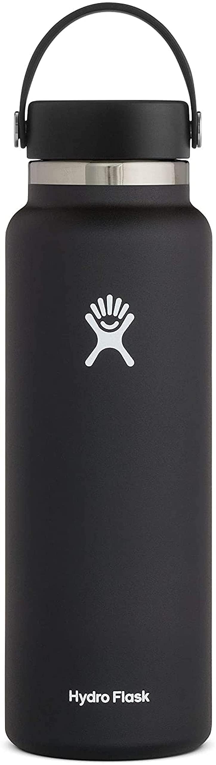 Hydro Flask زجاجة هيدرو فلاسک واسعة بغطاء مرن أسود 40 أونصة - Image 2