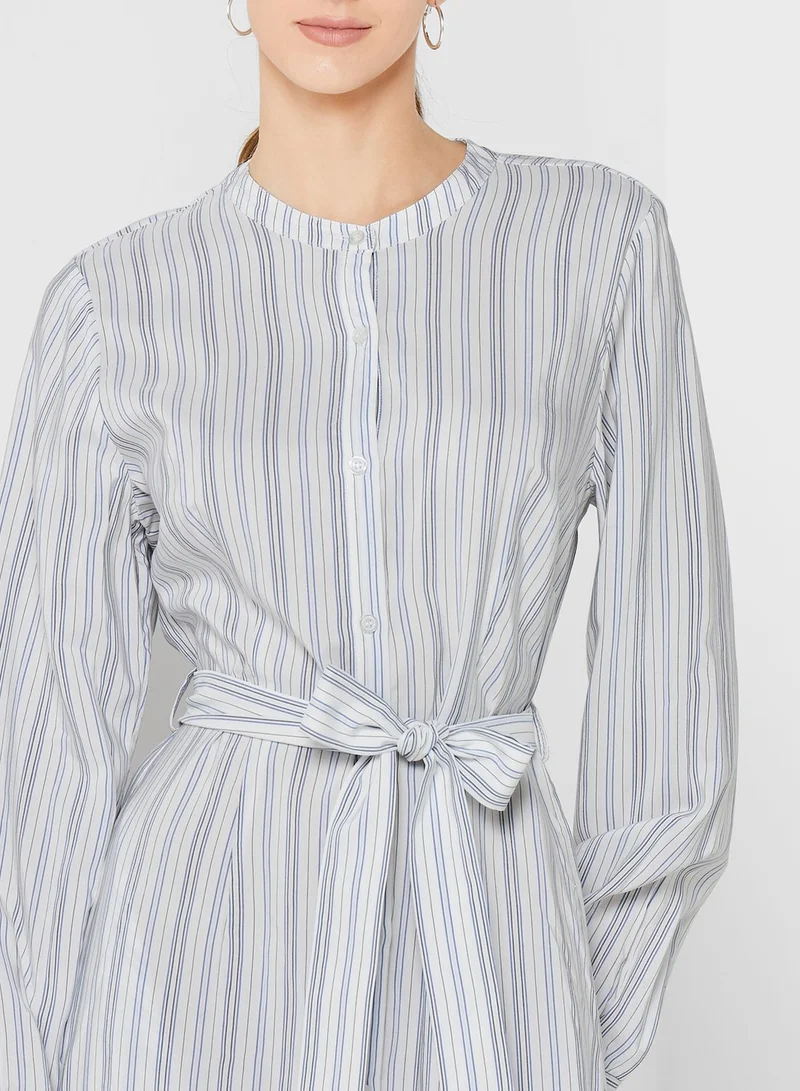 TOMMY HILFIGER Striped Belt Detail Dress