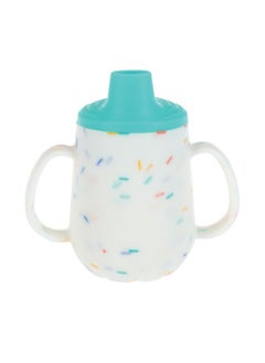 Nuby 3-Stage Training Cup Set - Silicone Tumbler With Spout And Straw Combo - 4 Oz - 6+ Months - Coral And Sprinkles  - Image 2