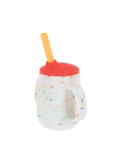 Nuby 3-Stage Training Cup Set - Silicone Tumbler With Spout And Straw Combo - 4 Oz - 6+ Months - Coral And Sprinkles  - Image 3