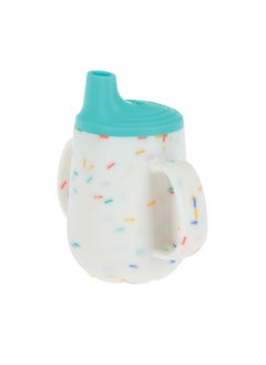 Nuby 3-Stage Training Cup Set - Silicone Tumbler With Spout And Straw Combo - 4 Oz - 6+ Months - Coral And Sprinkles  - Image 4