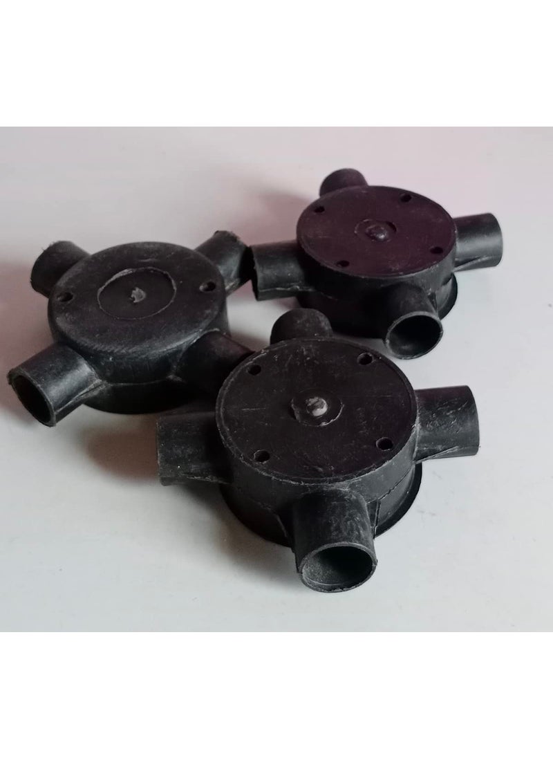 Generic Electrical Junction Box 4 Way 1 Height 35 mm Black 3 Pcs  - Image 3