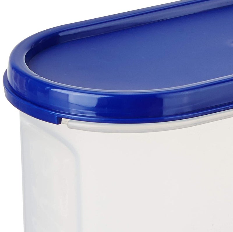 OTRO 1200 ML, Anti Microbial Seal, Anti Bacterial Protection Storage Containers Set Oval, Modular Kitchen, for Flour, Cereals, Snacks, Stackable, BPA Free, Modular, Navy Blue,(Set of 6) - Image 2