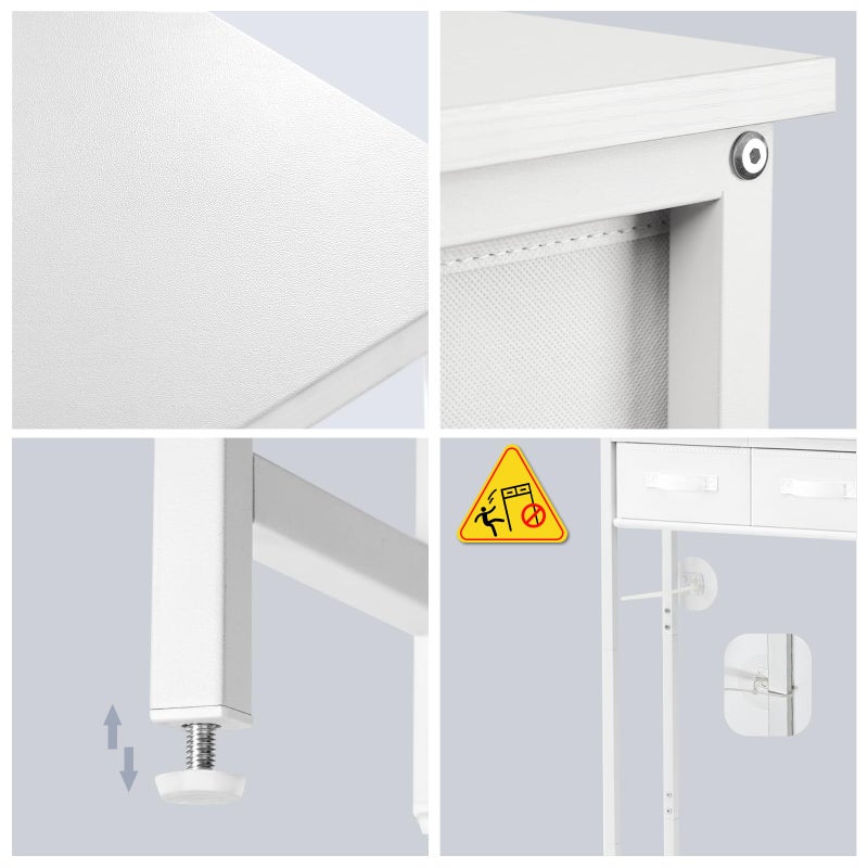 MOHOPE 2-Tier Over The Toilet Storage with 2 Fabric Drawers, Freestanding Above The Toilet Storage Cabinet, Space Saver Metal Over Toilet Bathroom Organizer Shelf for Small Space, White - Image 5