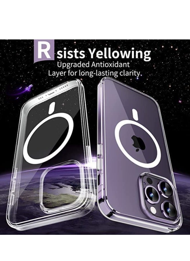 iPhone 14 Pro Max Meg-safe case | Anti Yellowing clear case | ultra slim Anti-Scratch Hard back cover | Shockproof Corner Bumper Protection | Wireless charging compatible iphone 14 pro max cover - Image 3