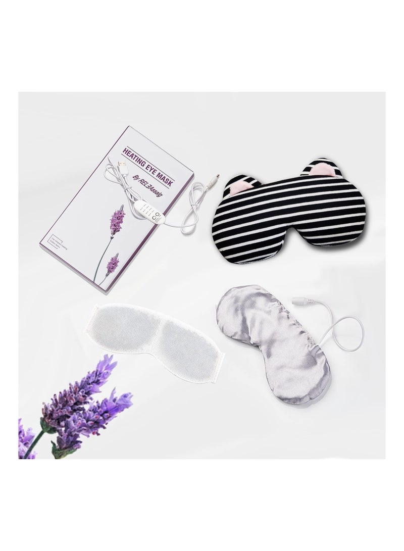 SYOSI Heated Eye Mask, Heat Eye Mask for Sleeping, Warm Eye Compress for Dry Eyes, USB Electric Heating Eye Pad with Heat & Time Control, Relieve Dry Eye Syndrome, Stye, Blepharitis, A Great Sleep Artifact  - Image 5