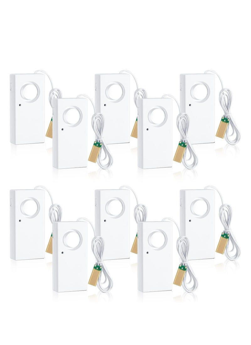 SYOSI - 10 Pcs Water Leak Detector, 120dB Loud Siren, Powered by 9V Battery (not Include), Sensor Alarm for Kitchen Basement Water Heater(White) - Image 1