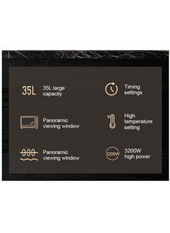 sokany 35L 3200W Glass Multifunctional Household Double Grill Electric Toaster Oven Temp Setting with 2 Years Warranty, Plus Multiple Accessories, SK-535 (Black)  - Image 3