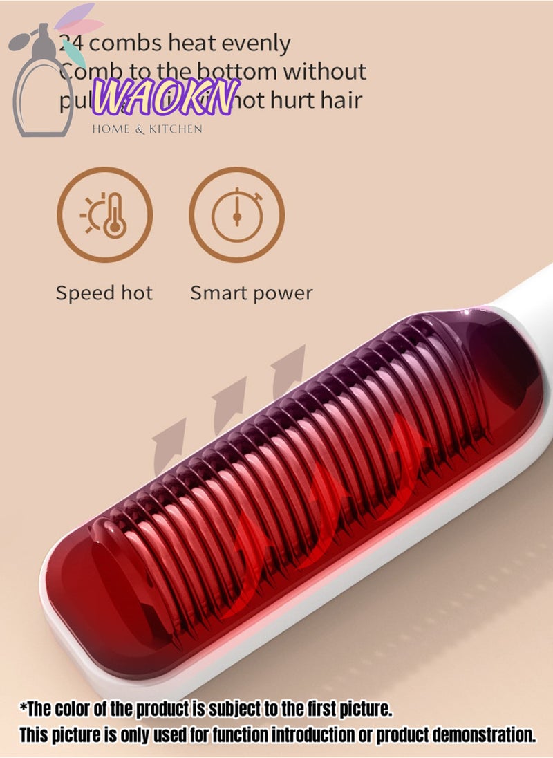 WAOKN 5-level Adjustable Hair Straightening brush Hair Iron with Built-in Comb Fast Heating Perfect for Professional Salon at Home Reduces Styling Time Hair Straightening Brush With Digital LCD Display  - Image 4