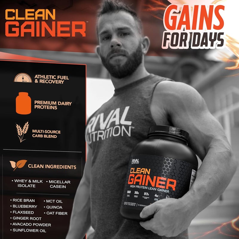 RIVAL NUTRITION رايفال نيوترشن كلين غاينر شوكولاتة فدج 10 رطل - Image 2