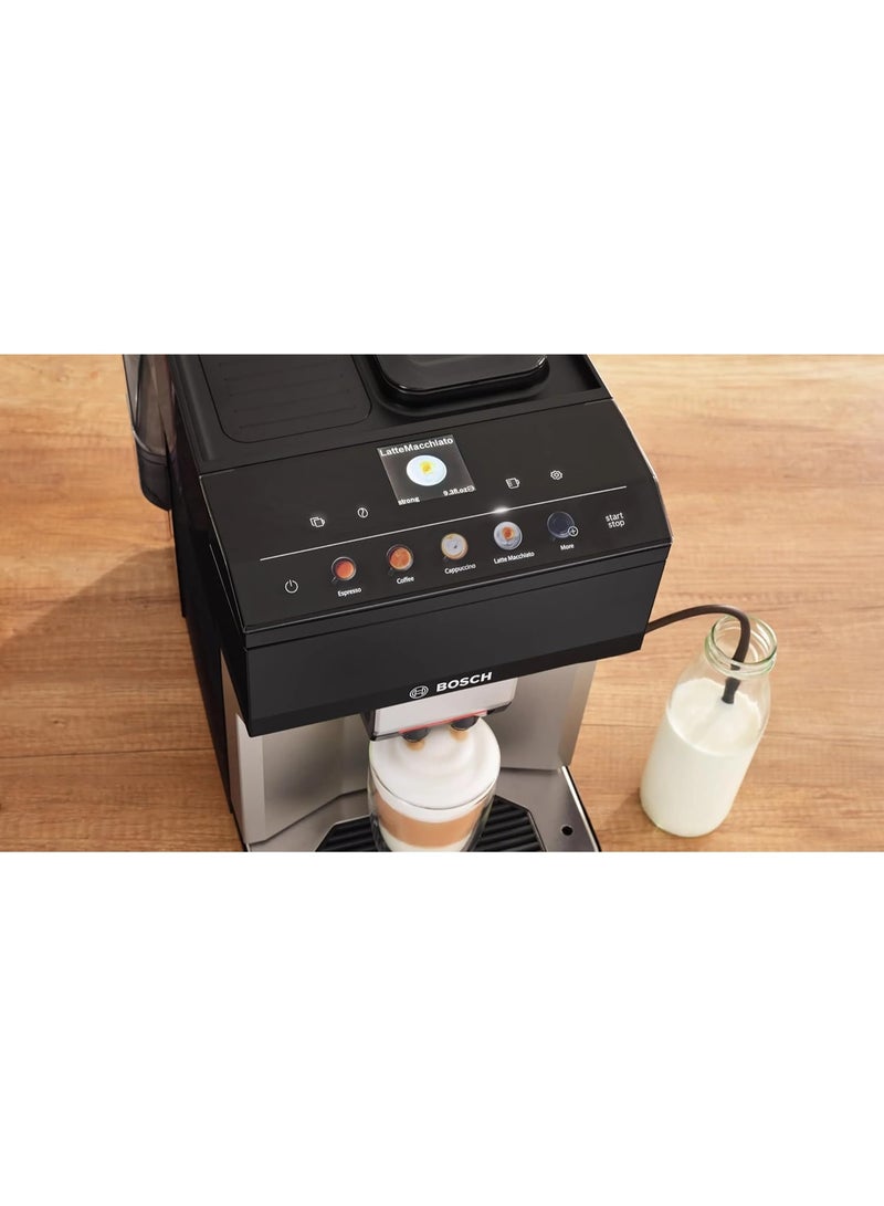 بوش Fully Automatic Coffee Machine - Series 4 Vero Café - 15 Bar Pump - Integrated Milk System - TFT-touch display - OneTouch Function – Black and Silver - TPE40307 1.9 L 1500 W TPE40307 Black and Silver - Image 3