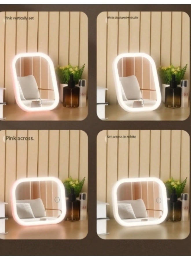 أف ستايل  مراية مكياج LED محمولة قابلة للطي – إضاءة ثلاثية الألوان مع تحكم باللمس، شحن USB سريع، قابل للدوران 360°، إضاءة قابلة للتعتيم – مثالية للسفر وغرفة النوم - Image 4