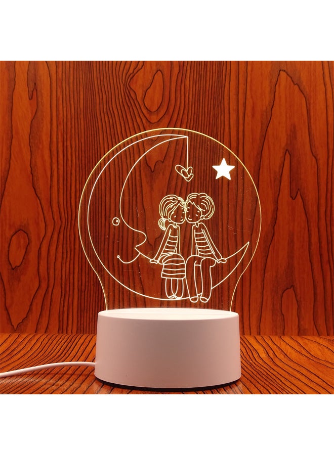 Swan Night Light Plug USB Bedside Lamp Creative Girl Cartoon 3D Table Lamp Bedroom LED Gift Lamp-Color:Appointment-Dimensions:USB Charging Touch 3 Color White Light Warm Light Neutral Light (with Lithium Battery)  - Image 1