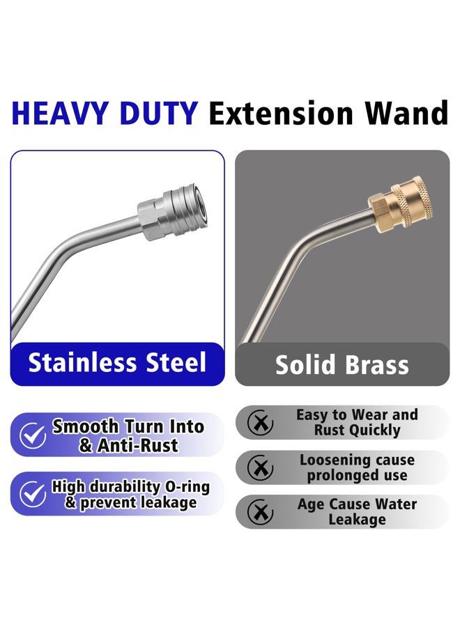 FIXFANS Pressure Washer Wand, 45 Degree Curved High Pressure Power Washer Extension Wand with 5 Spray Nozzles, 1/4 Inch Quick Connect Undercarriage and Gutter Cleaner Attachment, 15 Inch - Image 4
