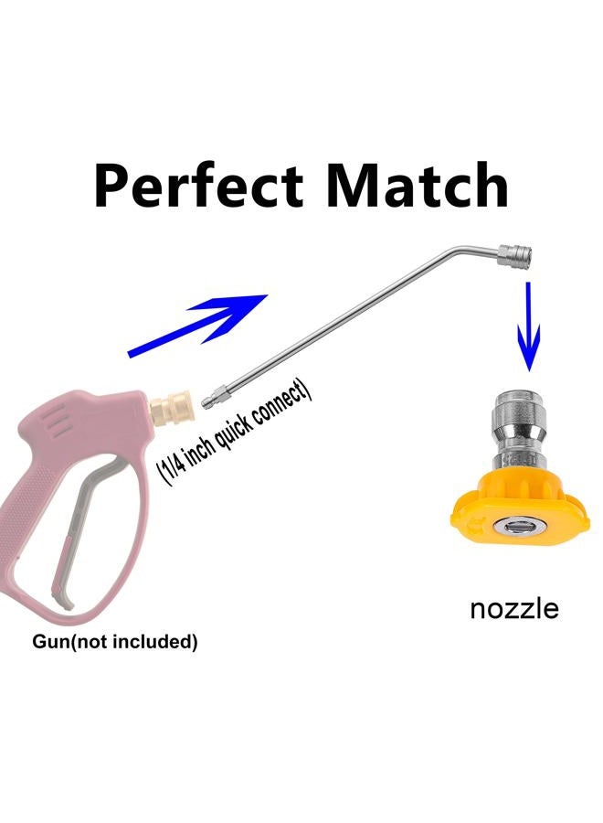 FIXFANS Pressure Washer Wand, 45 Degree Curved High Pressure Power Washer Extension Wand with 5 Spray Nozzles, 1/4 Inch Quick Connect Undercarriage and Gutter Cleaner Attachment, 15 Inch - Image 3