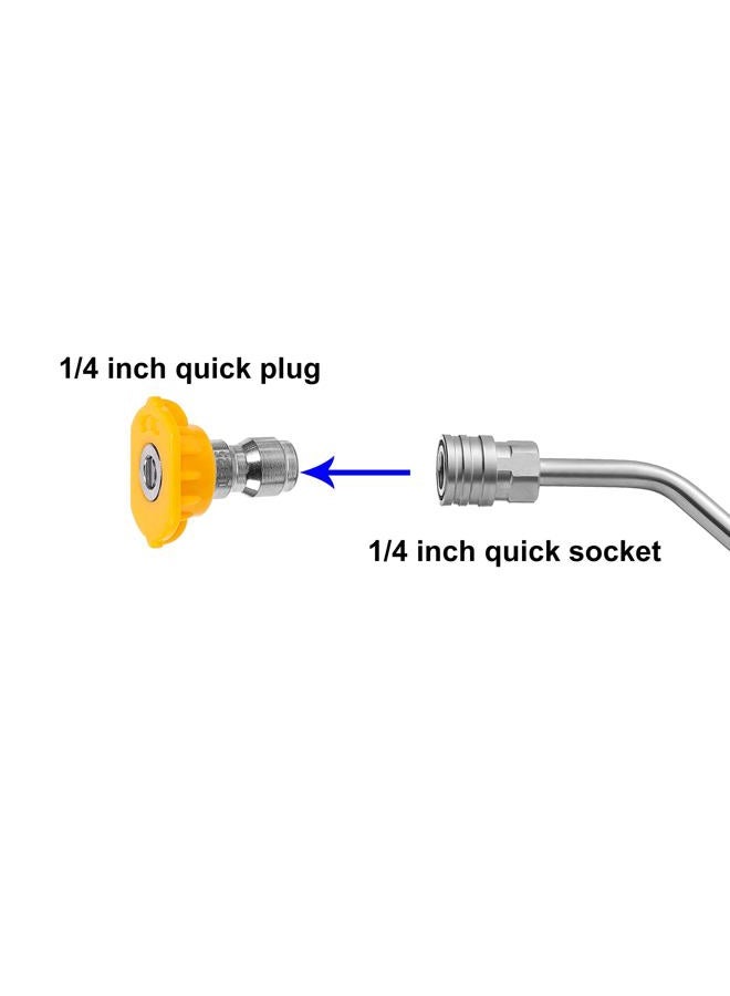 FIXFANS Pressure Washer Wand, 45 Degree Curved High Pressure Power Washer Extension Wand with 5 Spray Nozzles, 1/4 Inch Quick Connect Undercarriage and Gutter Cleaner Attachment, 15 Inch - Image 2