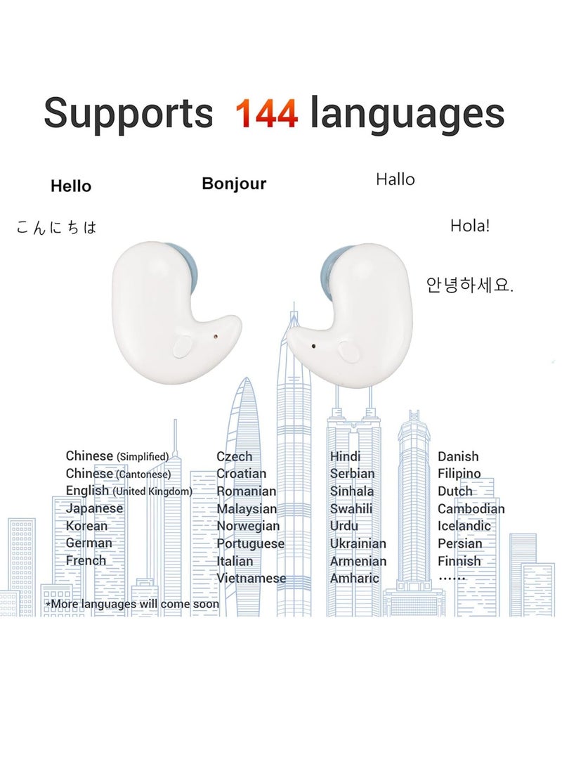 general Real-time language translator, two-way translation device with 144 language applications, voice translator for travel, study, business (white) - Image 4