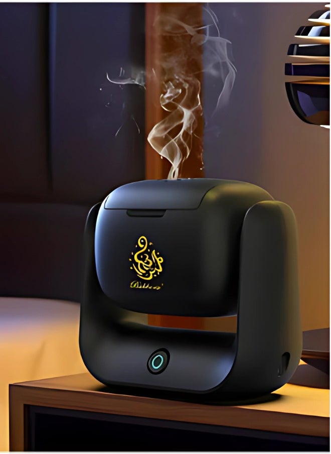 Bakhoor Modern Rotatable Electric Incense Burner - 1500mAh Battery, Type-C Fast Charging, 700°C Heating, 2-Minute Quick Burn, 90° Rotation, LED Indicator, Portable & Rechargeable Bakhoor Burner for Home, Office, Car, Arabic & Islamic Aromatherapy Diffuser  - Image 2