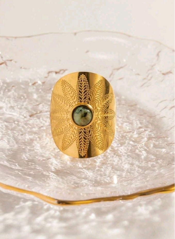 Jewelry For Life Trendy Stainless Steel Gold Plated Ring For Women One Size - Image 1