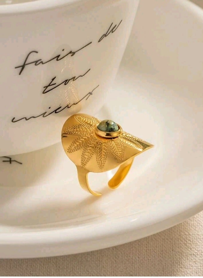 Jewelry For Life Trendy Stainless Steel Gold Plated Ring For Women One Size - Image 2