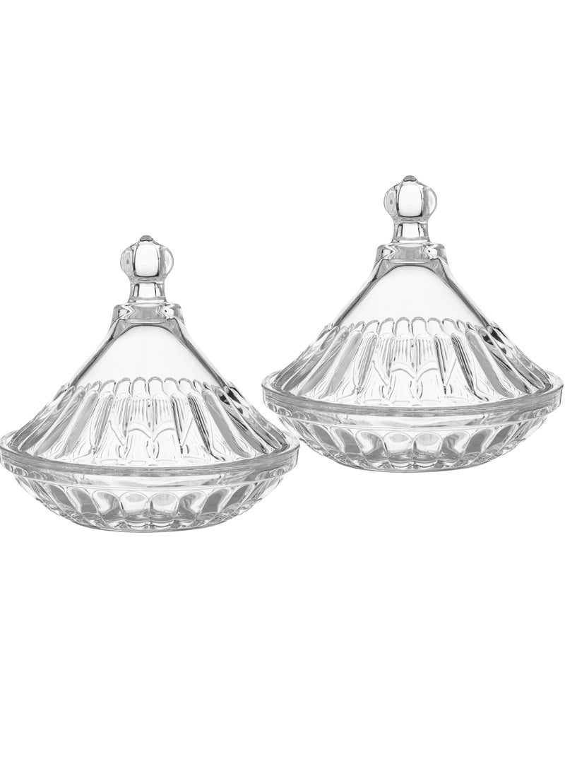 Green Apple Set of 2 multi-purpose clear glass dates 12.5x12 - Image 2