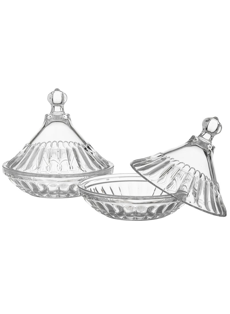 Green Apple Set of 2 multi-purpose clear glass dates 12.5x12 - Image 3