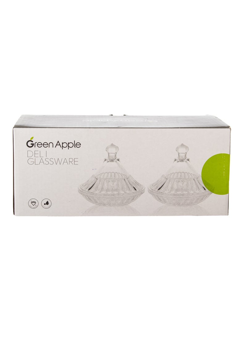 Green Apple - Set of 2 multi-purpose clear glass dates 12.5x12 - Image 1