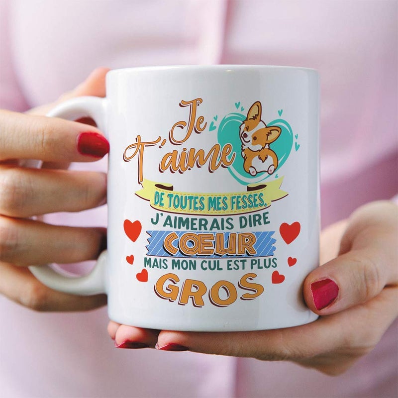 Mugffins Funny MugMug Je taime de Tous Mes Fesses I Love You from All My Fesses Funny Gift with Humorous Messages - Image 3