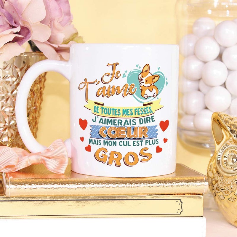 Mugffins Funny MugMug Je taime de Tous Mes Fesses I Love You from All My Fesses Funny Gift with Humorous Messages - Image 5
