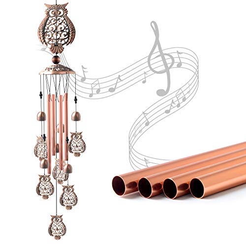 JOBOSI JOBOSI Copper Wind Chime Owl Wind Chimes Outdoor Garden Decor Yard Decor Memorial Wind Chime Gifts for Women Grandma