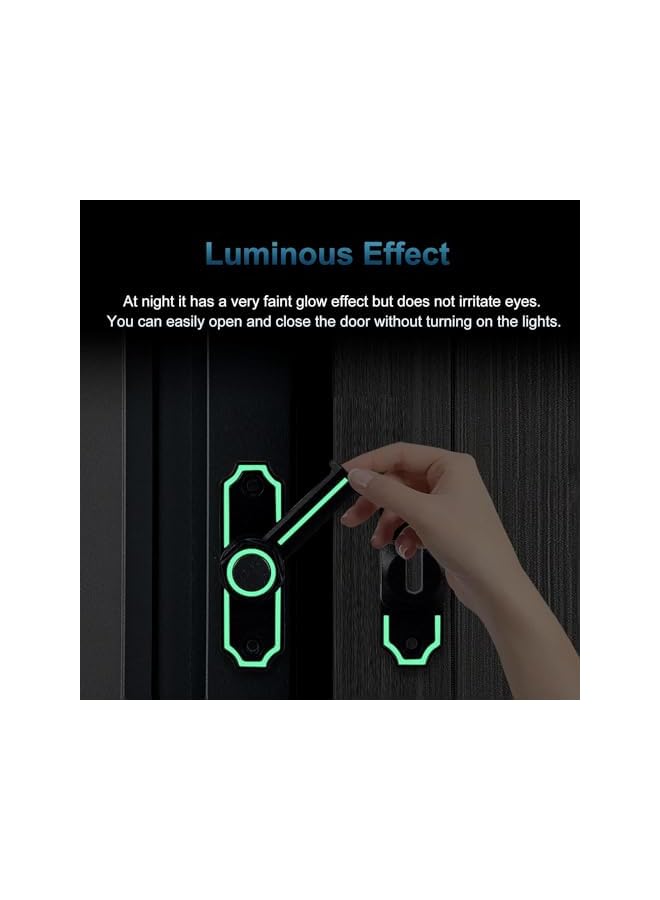 promass Sliding Bolt Locks, Luminous Black Sliding Bolt Locks, Heavy Duty Wardrobe Door Locks, Flip Door Locks, Gate Latch Clasp Lock, for Barn Doors, Bathroom, Outdoor, Garage, Window - Image 2