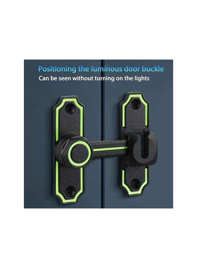 promass Sliding Bolt Locks, Luminous Black Sliding Bolt Locks, Heavy Duty Wardrobe Door Locks, Flip Door Locks, Gate Latch Clasp Lock, for Barn Doors, Bathroom, Outdoor, Garage, Window - Image 4