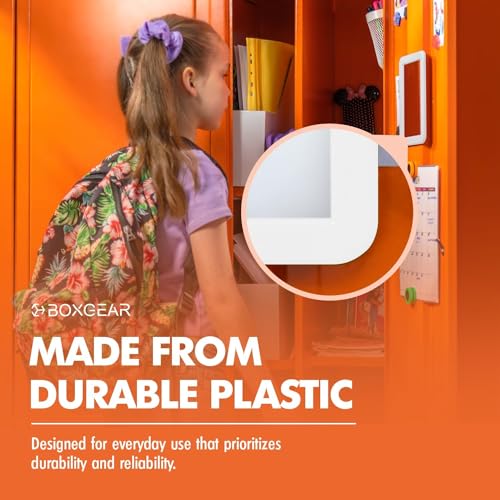 Boxgear Magnetic Locker Mirror - 5" x 7"- for School Locker, Bathroom, Household Refrigerator, Locker Accessory, Workshop Toolbox or Office Cabinet (White) - Image 5
