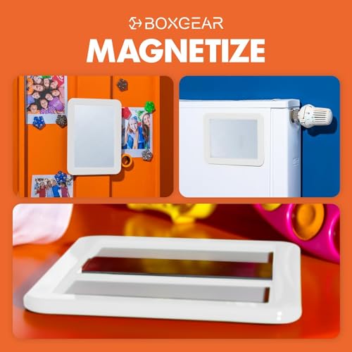 Boxgear Magnetic Locker Mirror - 5" x 7"- for School Locker, Bathroom, Household Refrigerator, Locker Accessory, Workshop Toolbox or Office Cabinet (White) - Image 2