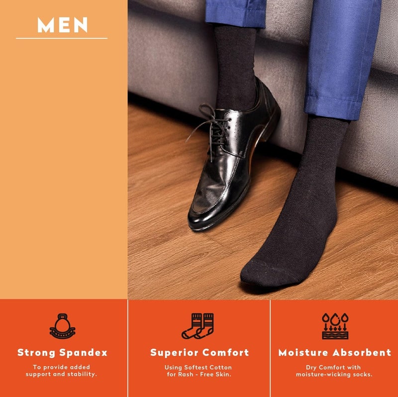 Supersox Formal/Office Calf Socks for Men Combo, Made With Breathable, Anti Odour & Moisture Absorbent Combed Cotton (Pack Of 3) (IN, Alpha, Free Size, Multicolour 1) - Image 4