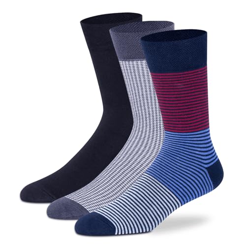 Supersox Formal/Office Calf Socks for Men Combo, Made With Breathable, Anti Odour & Moisture Absorbent Combed Cotton (Pack Of 3) (IN, Alpha, Free Size, Multicolour 1) - Image 1