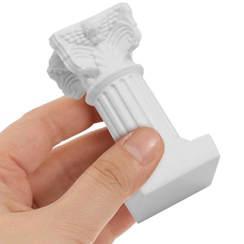 Saihisday 4Pcs Mini Roman Pillar Greek Columns, Candle Holders Resin Candlestick Stand, Mini Roman Colum for Table Accents Decor Home Decoration Wedding Table Decoration - Image 3
