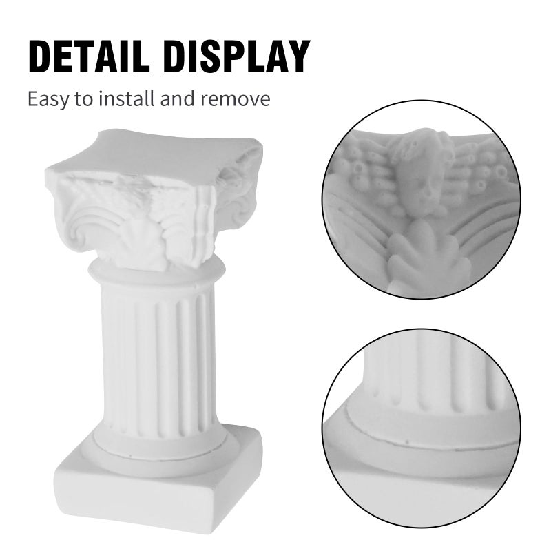 Saihisday 4Pcs Mini Roman Pillar Greek Columns, Candle Holders Resin Candlestick Stand, Mini Roman Colum for Table Accents Decor Home Decoration Wedding Table Decoration - Image 5