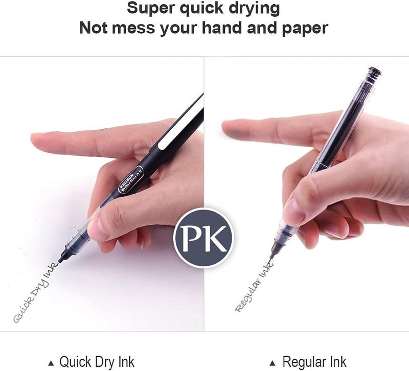 WRITECH Liquid Ink RollerBall Pens Quick Dry Ink 0.5 mm Extra Fine Point Pens 8 Pcs Rollering Pens Assorted Colors Ink for Writing, Taking Notes & Sketching (Multicolor) - Image 4