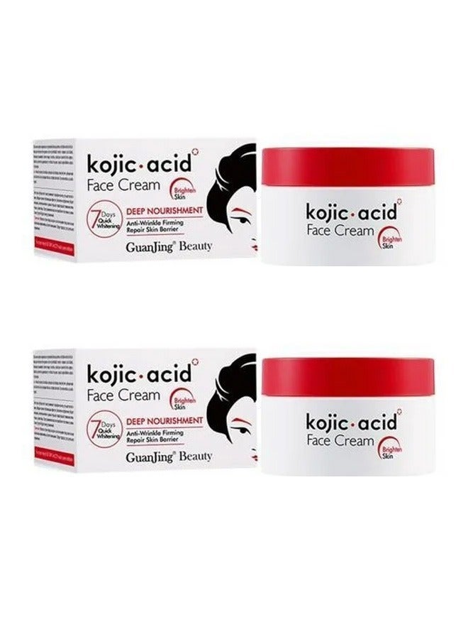 GUANJING Two Pieces Of Beauty Kojic Acid Face Cream 50x2 g