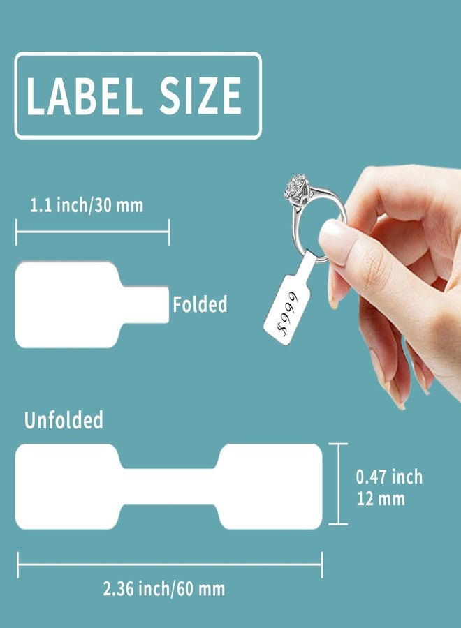 Yeachlaing 600 Pieces White Jewelry Price Labels, Any Pen Will not be Smeared, No Glue in The Middle Folding Part, Suitable for Jewelry handicrafts, etc. - Image 2